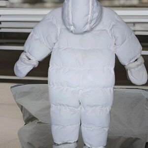 THE CHILDREN'S PLACE Cozy Down Snow 18 Mos Mittens & Feet Covers Fox Fur Trim